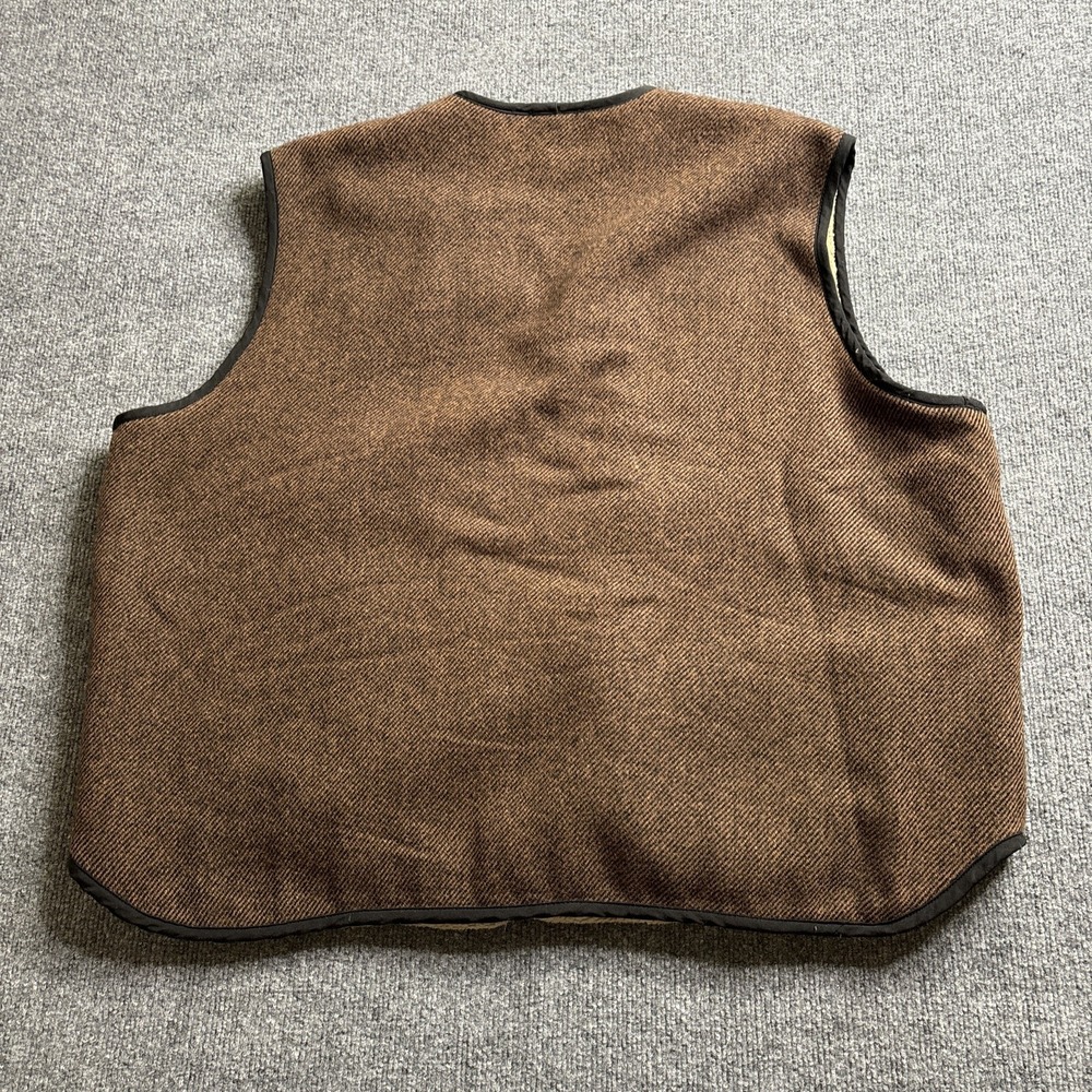 Woolrich 412 Brown Vest Men's 2XL Wool Sherpa Lined Zip Front - Picture 7 of 8